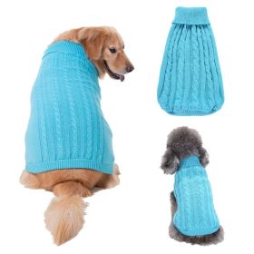 Dog Sweater Warm Pet Sweater Dog Sweaters for Small Dogs Medium Dogs Large Dogs Cute Knitted Classic Clothes Coat for Dog Puppy (Color: Blue, size: 3X-Large)