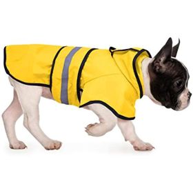 Reflective Dog Raincoat Hooded Slicker Poncho for Small to X-Large Dogs and Puppies; Waterproof Dog Clothing (Color: YELLOW, size: medium)